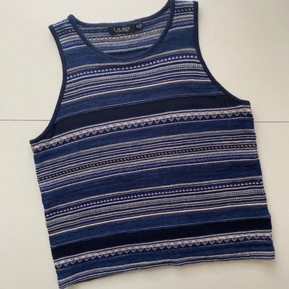 Lauren Ralph Lauren Striped Sleeveless Linen Blend Sweater Size XL - Picture 5 of 14